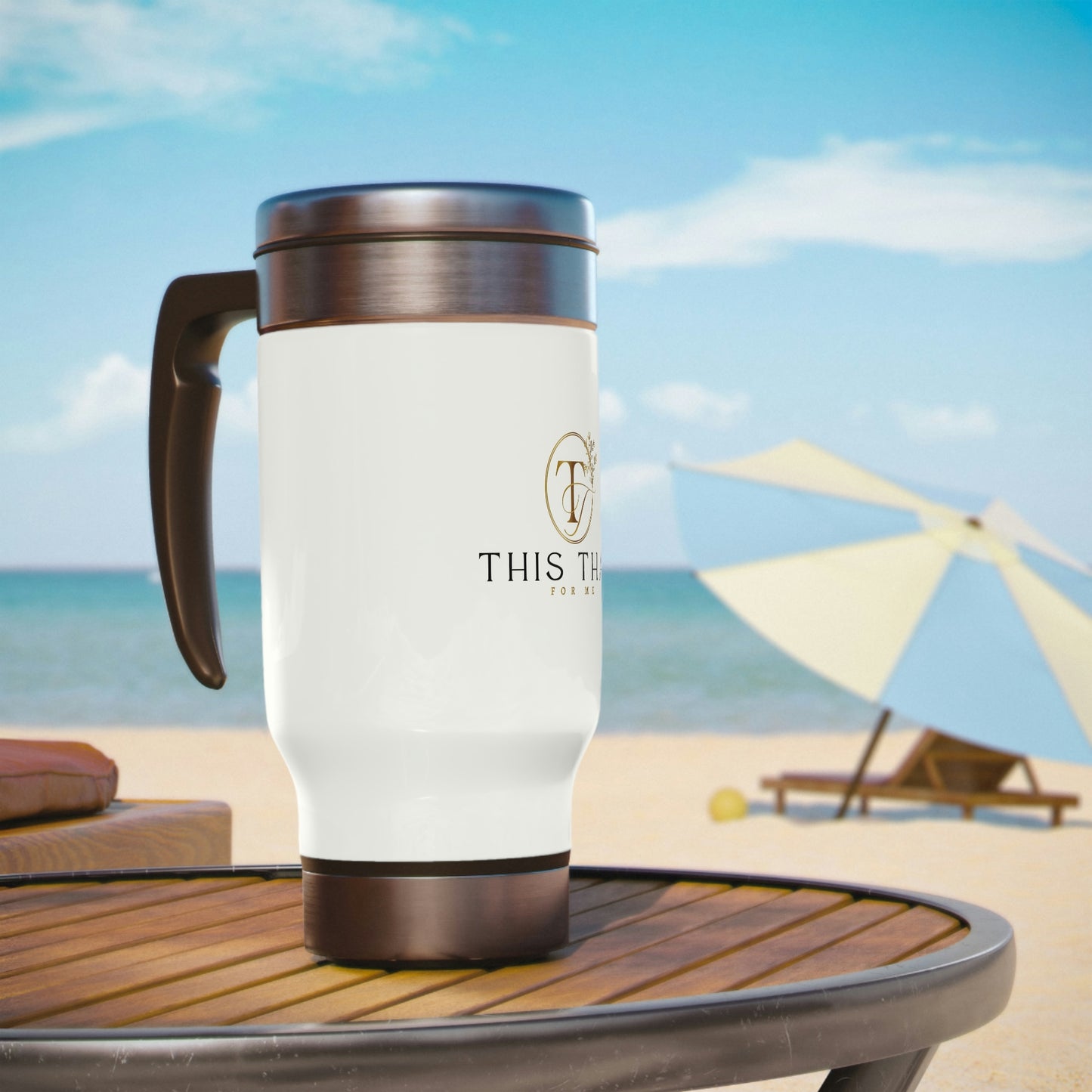 Stainless Steel Travel Mug with Handle, 14oz