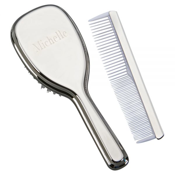 PERSONALIZED BABY COMB & BRUSH SET W/HANDLE